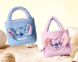 Disney Lilo & Stitch Fluffy Plush Bag Stitch & Angel REVERSIBLE Tote Handbag - Picture 1 of 12