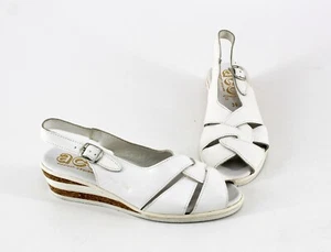 Sandalen ACO Keilabsatz Schnalle Leder weiß Gr. 36 - Bild 1 von 9