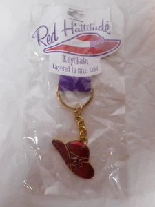Llavero Red Hat Society Collectibles Red Hattitude en capas en oro de 18 quilates 3 1/2" - Imagen 1 de 9