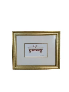 Vtg Victorian Framed Matted Prints Consuelo (Consuela) Gamboa Roll-Top Bathtub - Picture 1 of 6