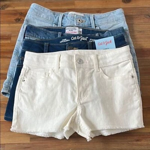 Cat & Jack, Abercrombie Kids Denim Shorts Bundle of 4 Size 10-12 - Picture 1 of 8