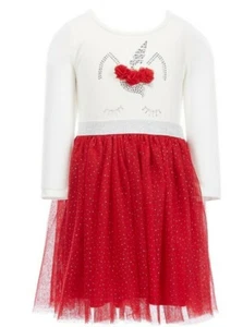 ZUNIE Little Girls Unicorn Bodice Glitter Fit & Flare Princess Dress-6X - Picture 1 of 4