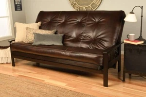 Full Size Espresso Futon Frame & Mattress Sofa Bed Modern Futons (Havana) - Picture 1 of 4