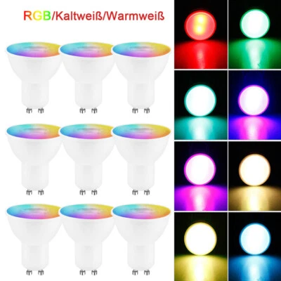 20x LED GU10 Birnen 5W Leuchtmittel RGB mit Fernbedienung Strahler Lampe dimmbar - Bild 1 von 4