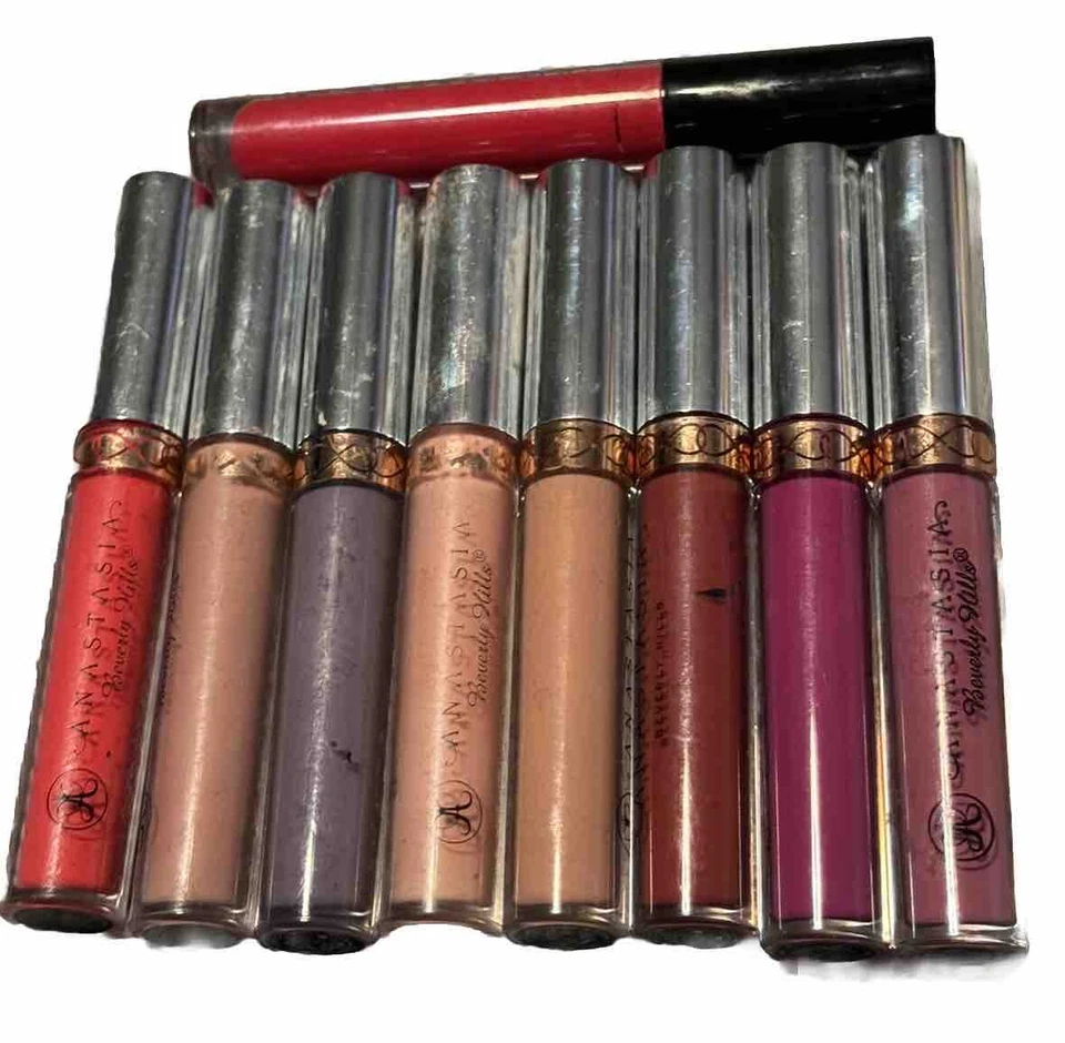 PRE-OWNED!! 9 PCs Anastasia Beverly Hills LipGloss and Lipsticks, Salon Display - Image 1 of 4