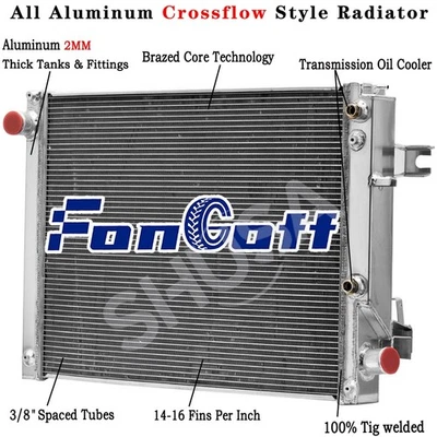 13490 2 Rows Aluminum Radiator For 2013-2018 Ram 2500 3500 ,4500 6.7L L6 Diesel - Imagem 1 de 4