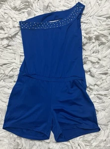 Beyoncé ‘s Dereon Women's One Sleeve Royal Blue Short Romper Size Large - Picture 1 of 11