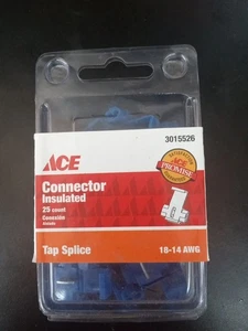 Ace 3015526- Blue Tap Splice Connector Insulated 18-14 AWG (25pk) - Picture 1 of 6
