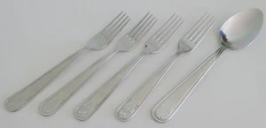 IKEA ATBART 224 22 Stainless Steel 4 SALAD FORKS + 1 SOUP SPOON 5 Pcs - Picture 1 of 10