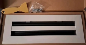 14x4 moderne AC Lüftungsabdeckung - dekorativer weißer Lüftungsgitter - linearer Schlitz Diffusor - Bild 1 von 2