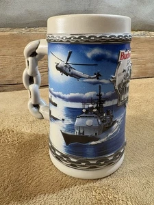 1995 "Budweiser Salutes the U.S. Navy" Cerámica Stein (1995, Ceramarte) - Imagen 1 de 9