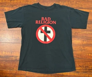Vintage 90s Bad Religion Band T Shirt Size Medium Black Men’s - Picture 1 of 6