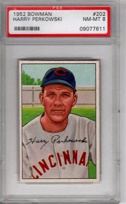 1952 BOWMAN   #202  Harry Perkowski   PSA 8 - Image 1 of 2