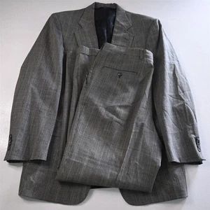 Vtg USA Made Austin Reed 42L 34x32 Gray Glenn Check 100% Wool Mens Suit - Picture 1 of 12