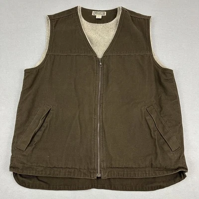 Duluth Trading Vest Men Large Brown Solid Sherpa Lined Workwear Outdoor Pocket L - Image 1 of 4