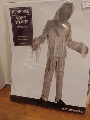 Disfraz de momia para niños Halloween LG 12-14, JUEGO DE 2 PIEZAS NUEVO CON ETIQUETAS Foto 1 de 4