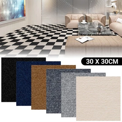 1-40Pcs 11.81" Squares Carpet Tile Self Adhesive Carpet Non-slip Anti-wrinkle - Image 1 of 4