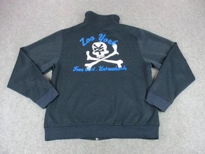 Chaqueta Zoo York Para Hombres 2XL Negra Calavera Huesos Cruzados True East Irrompible Cremallera Completa Foto 1 de 4