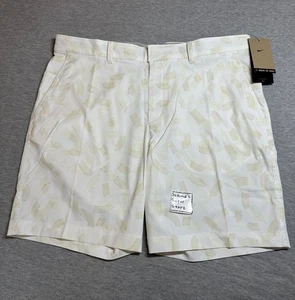 Nike Tour 8" pantaloncino golf stampa chino uomo taglia 38 bianco rake FD5725-100 nuovo con etichette $85 - Foto 1 di 12