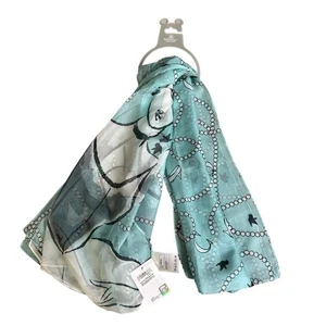 Shanghai Disney Resort Cinderella Sheer Scarf Grey Blue 73 X 28” New - Picture 1 of 6