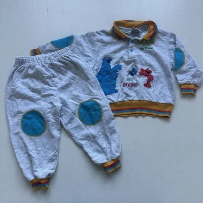 Sudadera Vintage Cookie Monster Elmo Bebé Talla 24 Meses Plaza Sésamo Años 90 Foto 1 de 4