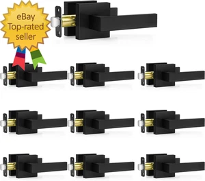 10 Pack Matte Black Door Handles Passage Door Levers for Hall & Closet Interior - Picture 1 of 2