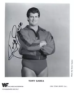 WRESTLING LEGEND TONY GAREA SIGNED 8X10 5X WWF TAG TEAM CHAMPION MARTEL CALHOUN - Picture 1 of 1