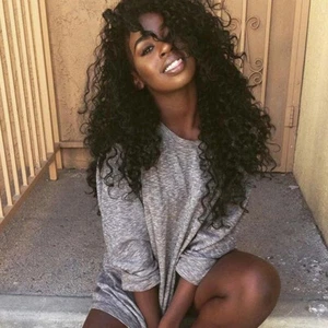 Deep Loose Curly 13x4 Lace Front Wig Brazilian Human Hair Wig Pre Plucked Soft - Picture 1 of 12