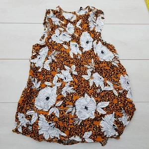 PAPAYA Summer Casual Top Blouse Size 16 Multi Floral Leopard Stretch Sleeveless - Picture 1 of 8