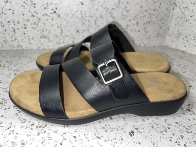 Croft & Barrow Laylah Womens Size 6 Slide Faux Leather Strappy Sandals Slip On — 第 1/4 张图片
