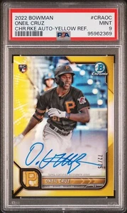Oneil Cruz 2022 Bowman Chrome Rookie Auto Yellow /75 PSA 9 - Picture 1 of 2