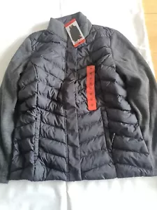 Ladies Size Medium 32 Degrees Mixed Media Full Zip Jacket Black - Picture 1 of 9