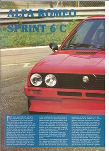 ESSAI ARTICLE PRESSE REPORTAGE ALFA ROMEO SPRINT 6C 2 PAGES ANNEE 83 - Picture 1 of 1