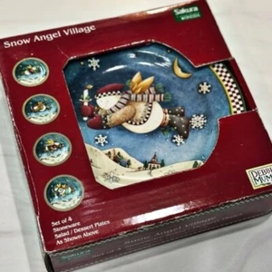 Neu mit Etikett Debbie Mumm Schnee Engel Dorf Sakura Oneida Salat Dessert Teller 8 - Bild 1 von 5