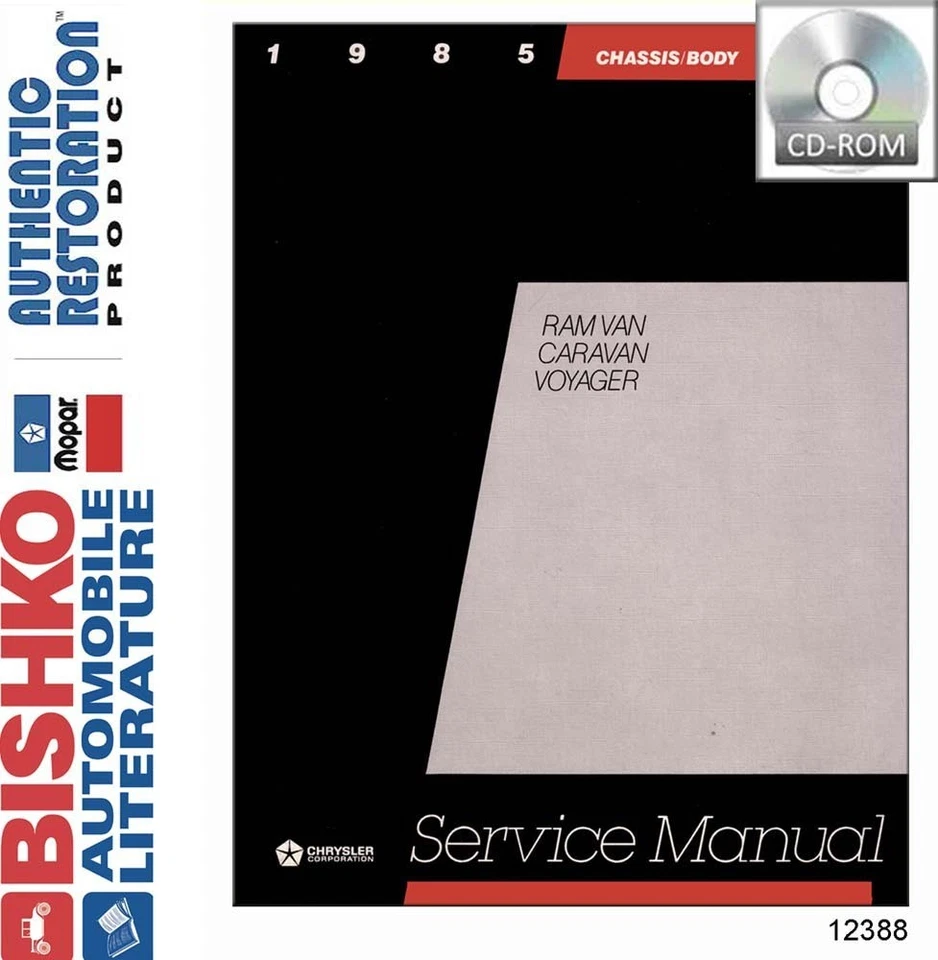 Dodge Caravan Plymouth Voyager 1985 manual de reparación de taller de fábrica CD Foto 1 de 1