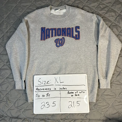 Vintage Lee Sport Washington Nationals Sweatshirt Mens Extra Large Gray MLB Cover