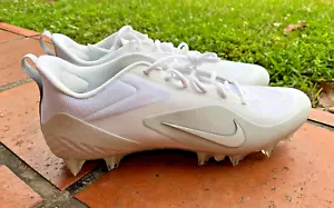 Size 15 Nike Alpha Huarache 8 Pro White Platinum LAX cleats CMen’s - Picture 1 of 14