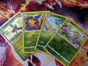 Pokemon card grass type singles (common, uncommon, rare, reverse holo and holo)