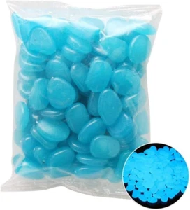 100Pcs Luminous Stones Glow in the Dark Garden Pebbles Rocks for Home Outdoor Wa - Picture 1 of 12