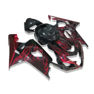 FSM Injection Red Flame Black Fairing Fit for 2004 2005 GSXR 600 750 a017 - Picture 1 of 6