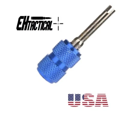Walther PK380 take down tool key with All steel Royal Blue knurled grip.