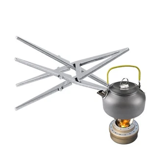 Alcohol Stove Stand Stainless Steel Pot Foldable Stove Rack Support Camping - Picture 1 of 11