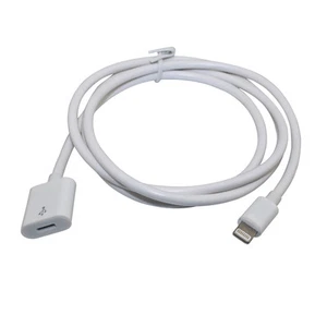 8 Pin  Extension Cable for iPhone 6S 7 8 11 12 13 Pro Max iPad iPod White - Picture 1 of 2