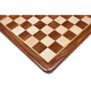17" Golden Rosewood & Maple Solid Inlaid Wood Chess board - 45 mm sqaure - Picture 1 of 7