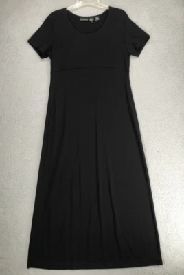 Vestido Liz Claiborne Maxi Línea A Talla L Manga Corta Negro Foto 1 de 4