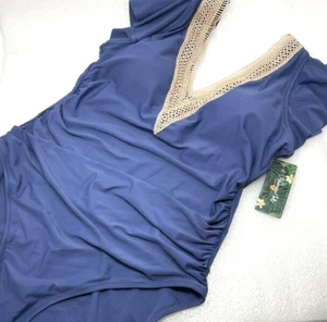 XL Blooming Jelly Womens Slimming Swimsuit Lace Ruffles One Piece Bathing Suit - Picture 1 of 7