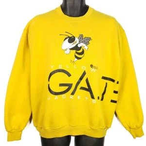 Vintage Georgia Tech Yellow Jackets Sweatshirt Mens Size Large 80s Made In USA - Picture 1 of 11