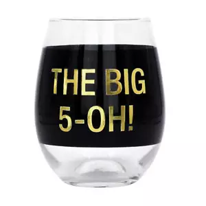 Say What - Wine Glass: 'The Big 5-Oh!', Wine Glass, Black, 470ml Capacity, 12... - Bild 1 von 1