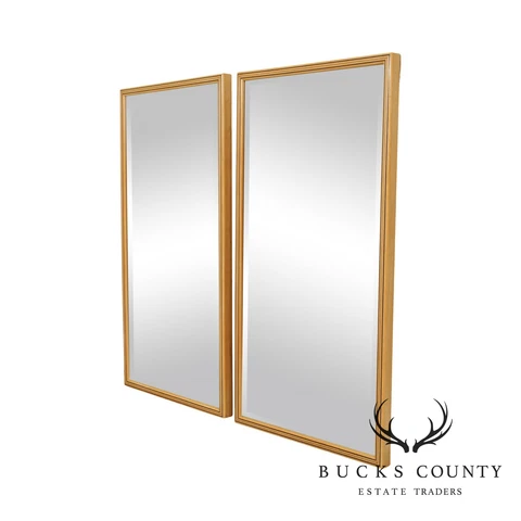 Henredon Scene Two Pair Inlaid Beveled Wall Mirrors Cover