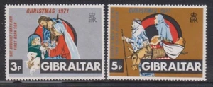 GB - GIBRALTAR 1971 Christmas The Holy Family SG 295/6 MNH XMAS NOEL WEIHNACHTEN - Picture 1 of 1